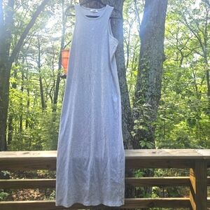ASOS 4th And Reckless Ribbed Cotton Tank Dress In Light Gray Size 14